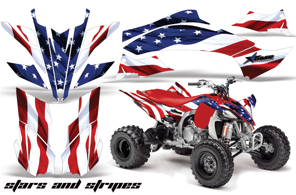 Yamaha YFZ450 2009 Graphics Stars&Stripes Red